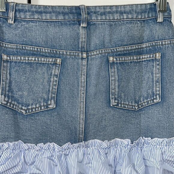 English Factory Girls Kids Denim Blue and White Skirts(Size 13/14) - Picture 6 of 6